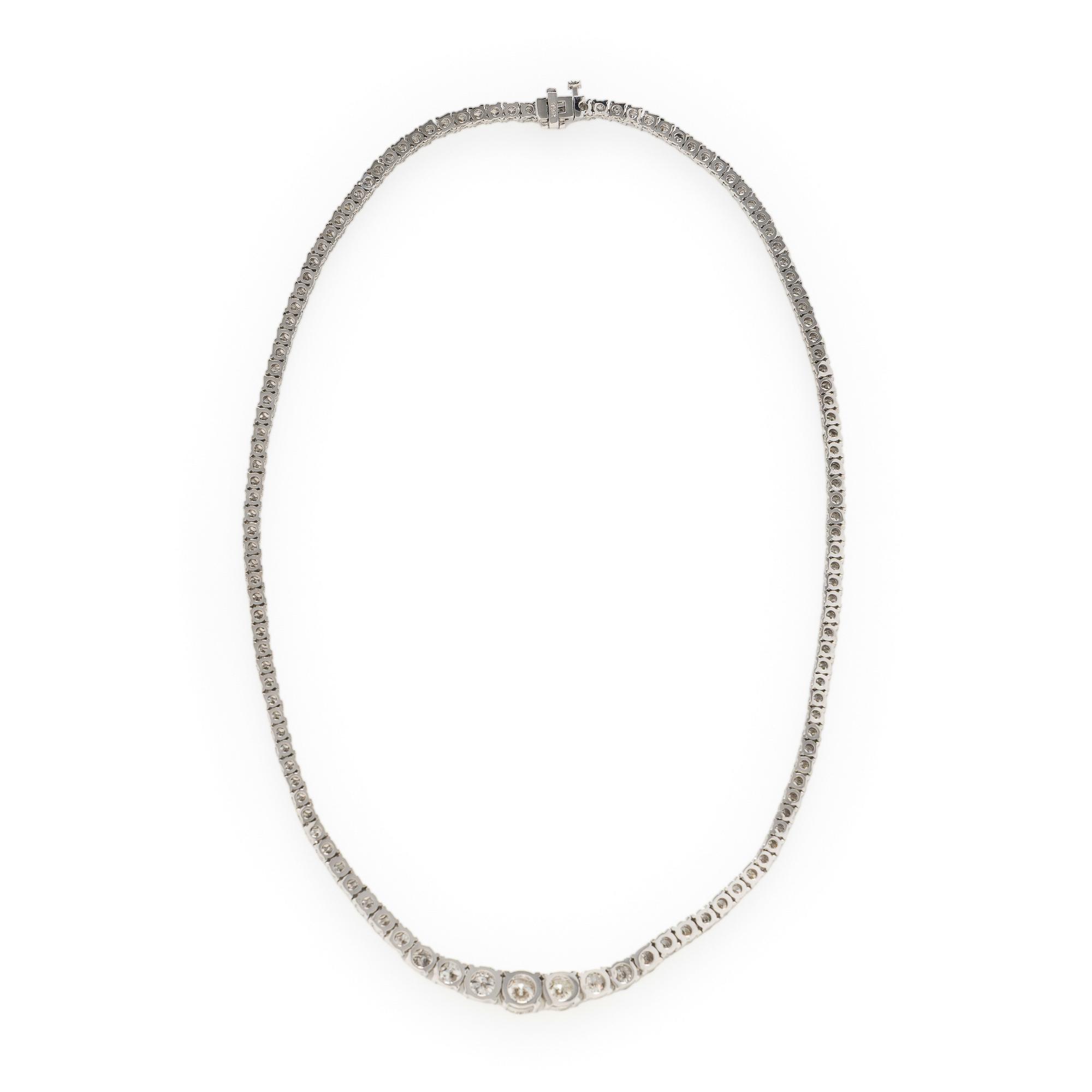 Diamond and White Gold Rivière Necklace