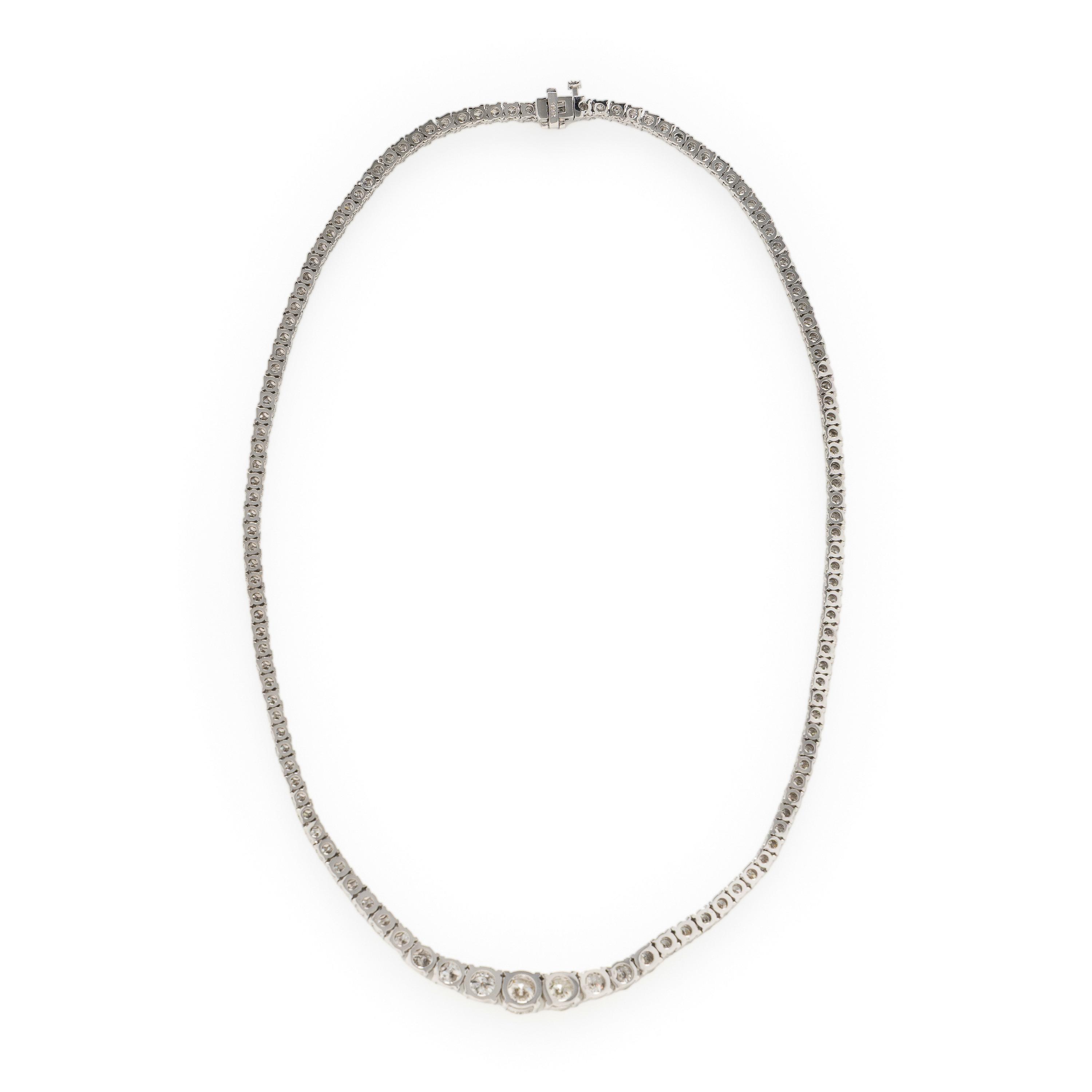 Diamond and White Gold Rivière Necklace