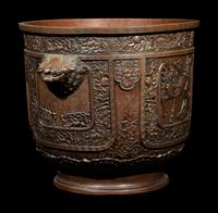 Two Japanese Bronze Planters