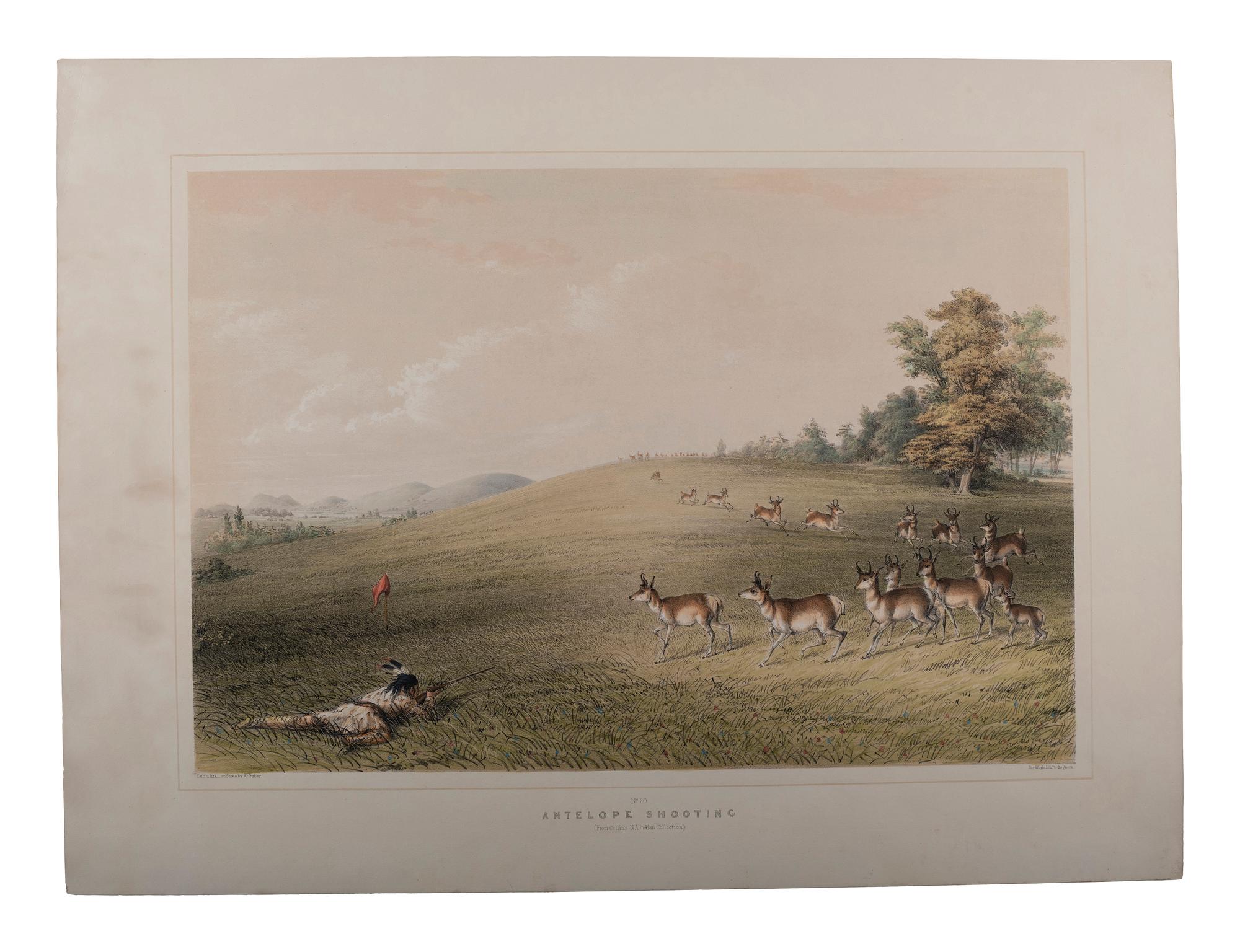 Catlin, George. Antelope Shooting . Plate 20. With additional study.