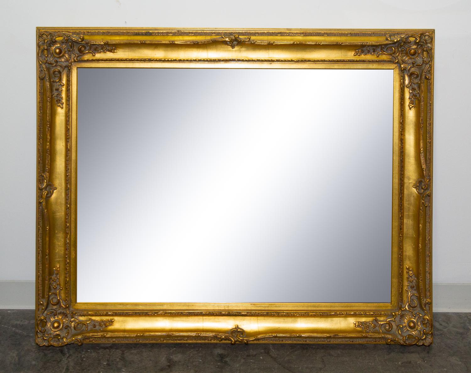 A Victorian Style Giltwood Mirror Height 39 x width 50 inches. — 20TH CENTURY