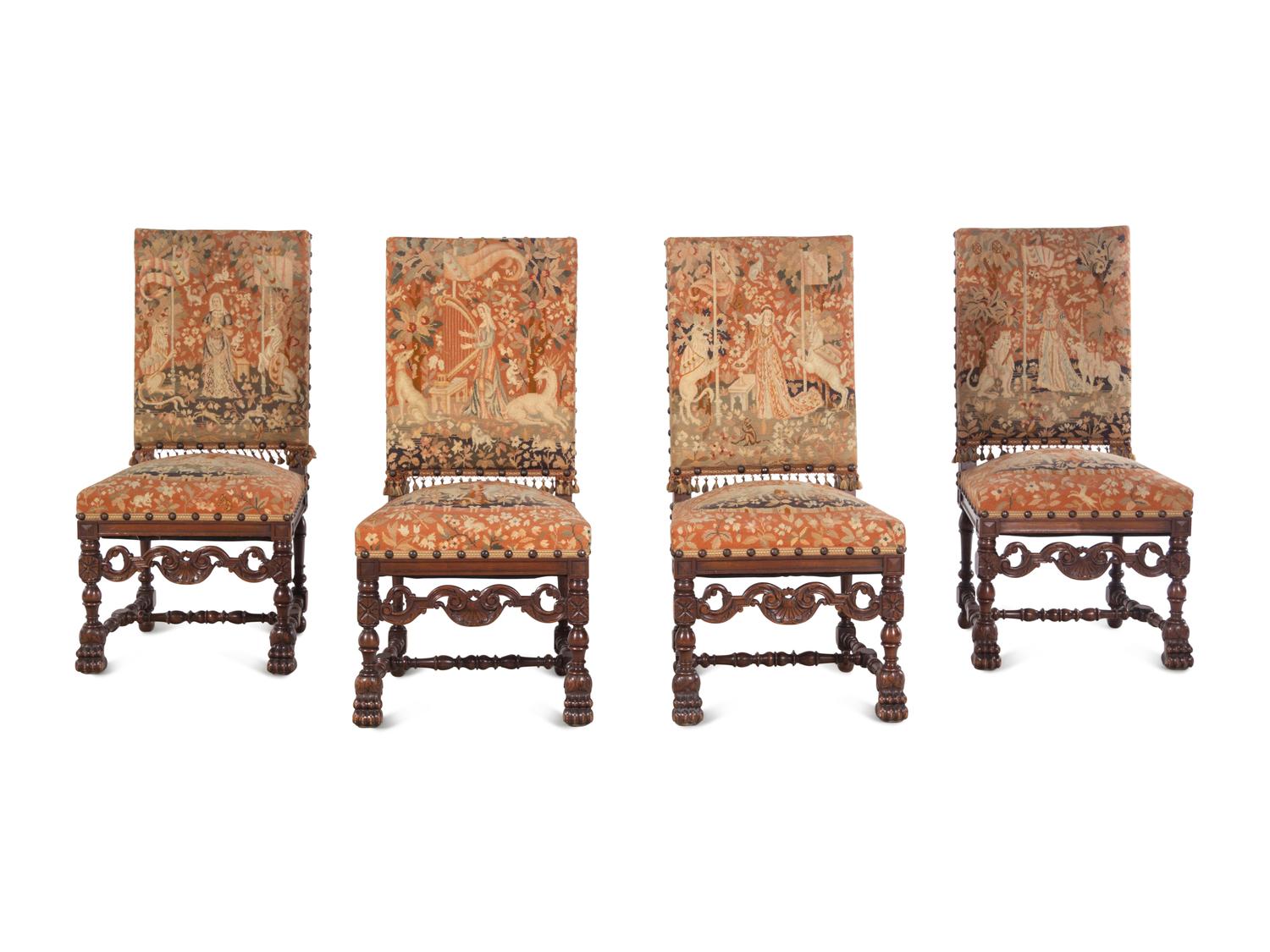 A Renaissance Revival Carved Walnut Parlor Suite