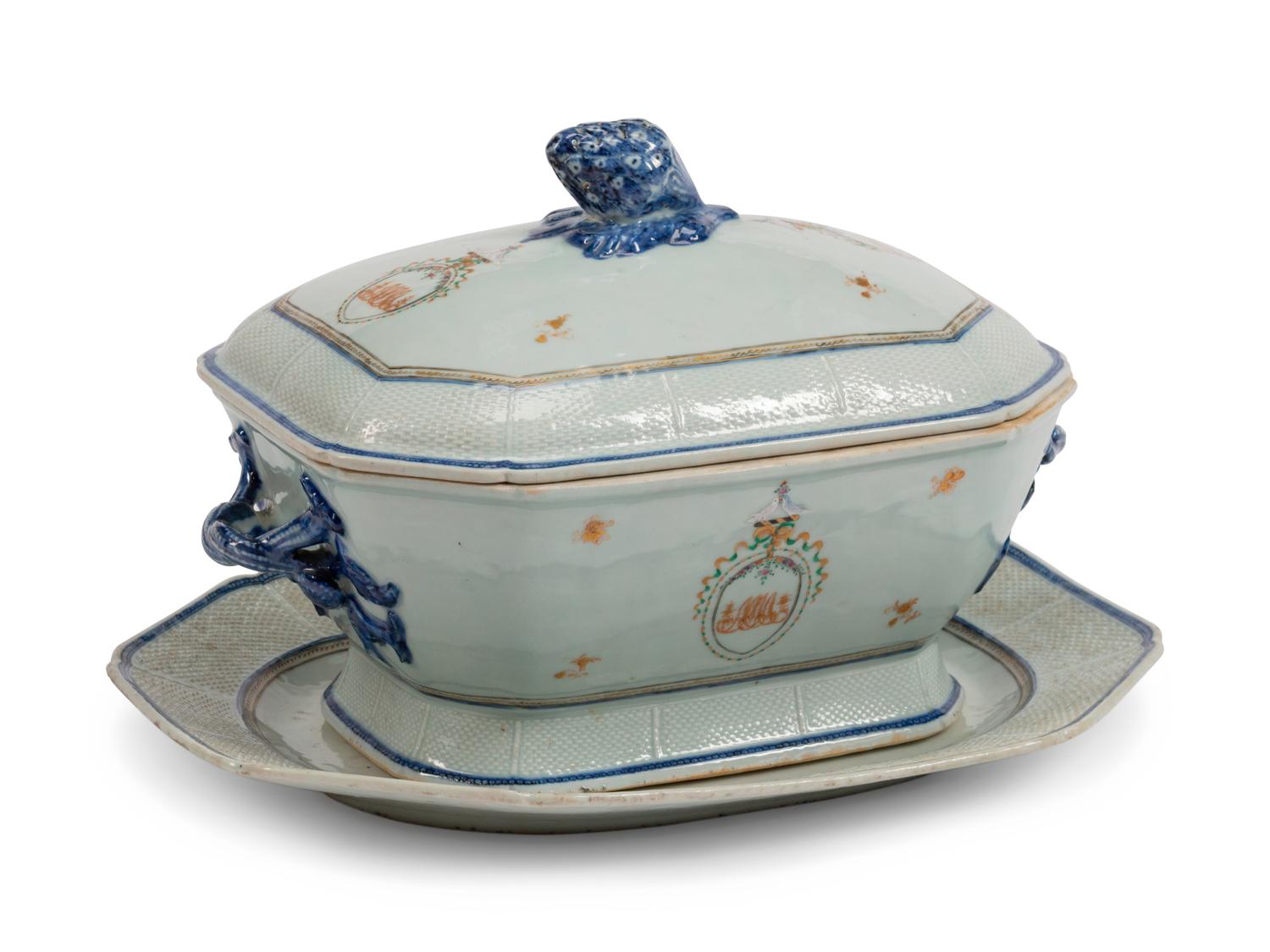 A Chinese Export Porcelain Tureen, Cover and Stand — 19TH CENTURY