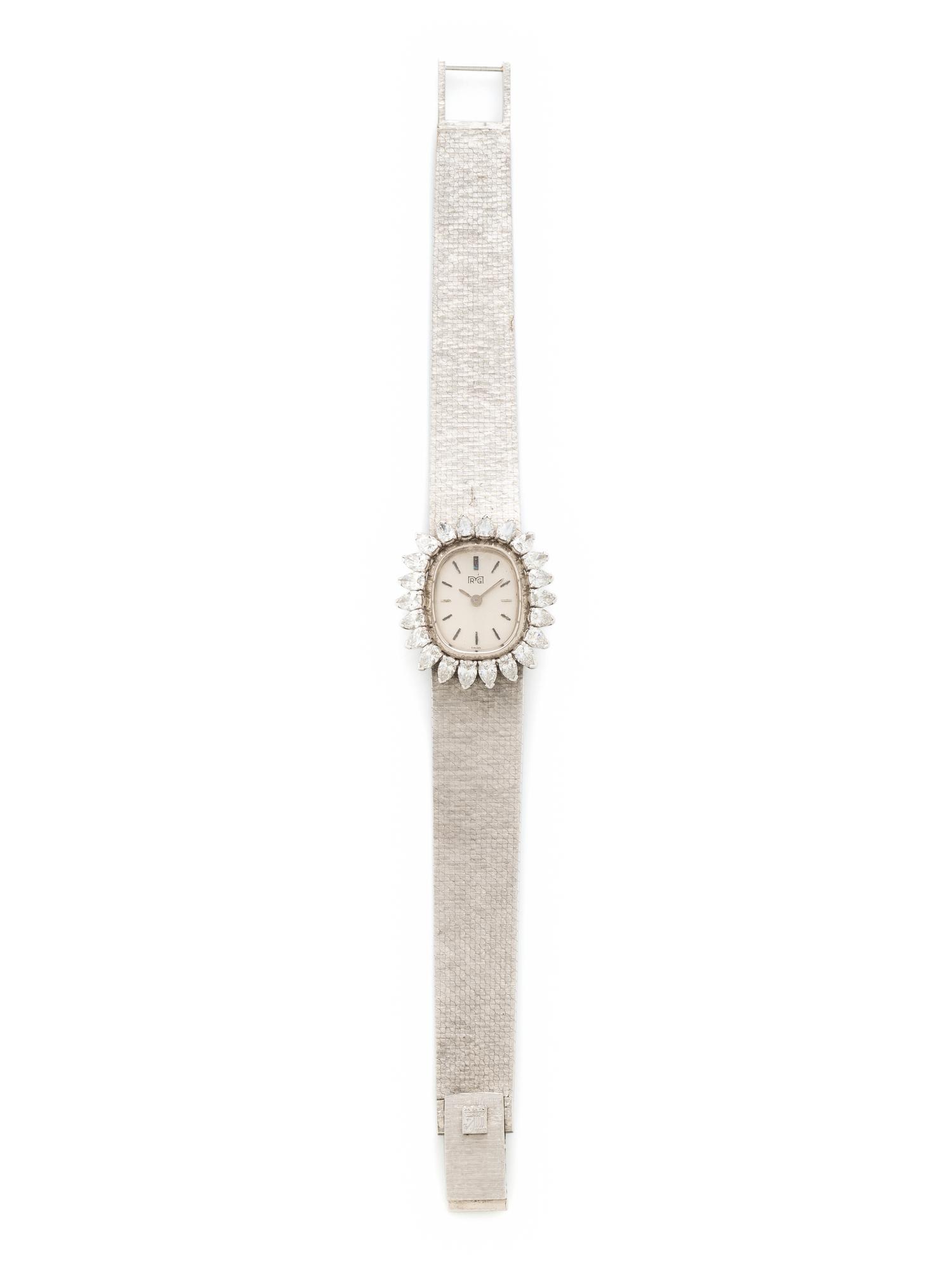 MONTRE ROYALE, RETRO, WHITE GOLD AND DIAMOND WATCH