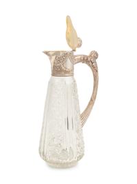 A Russian Silver Mounted Cut Glass Pitcher