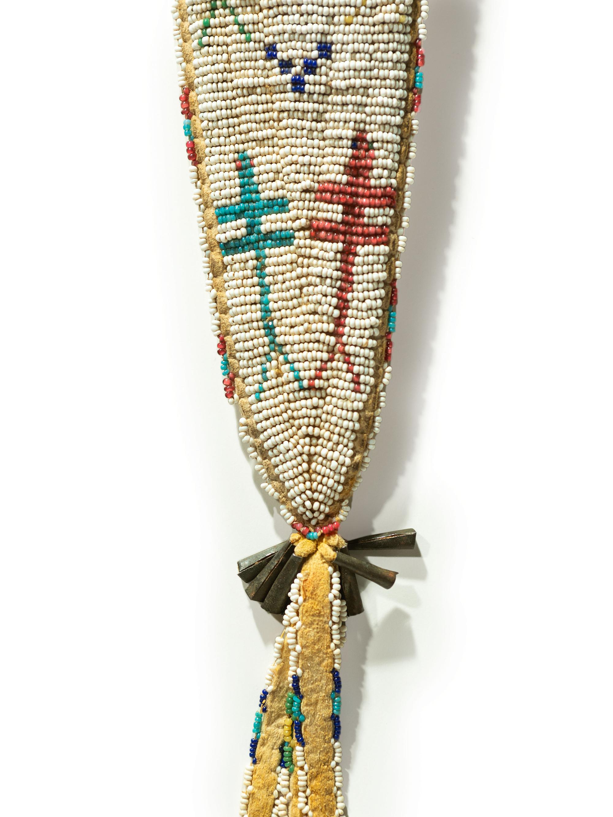 Cheyenne Beaded Hide Knife Sheath, with Dragonflies