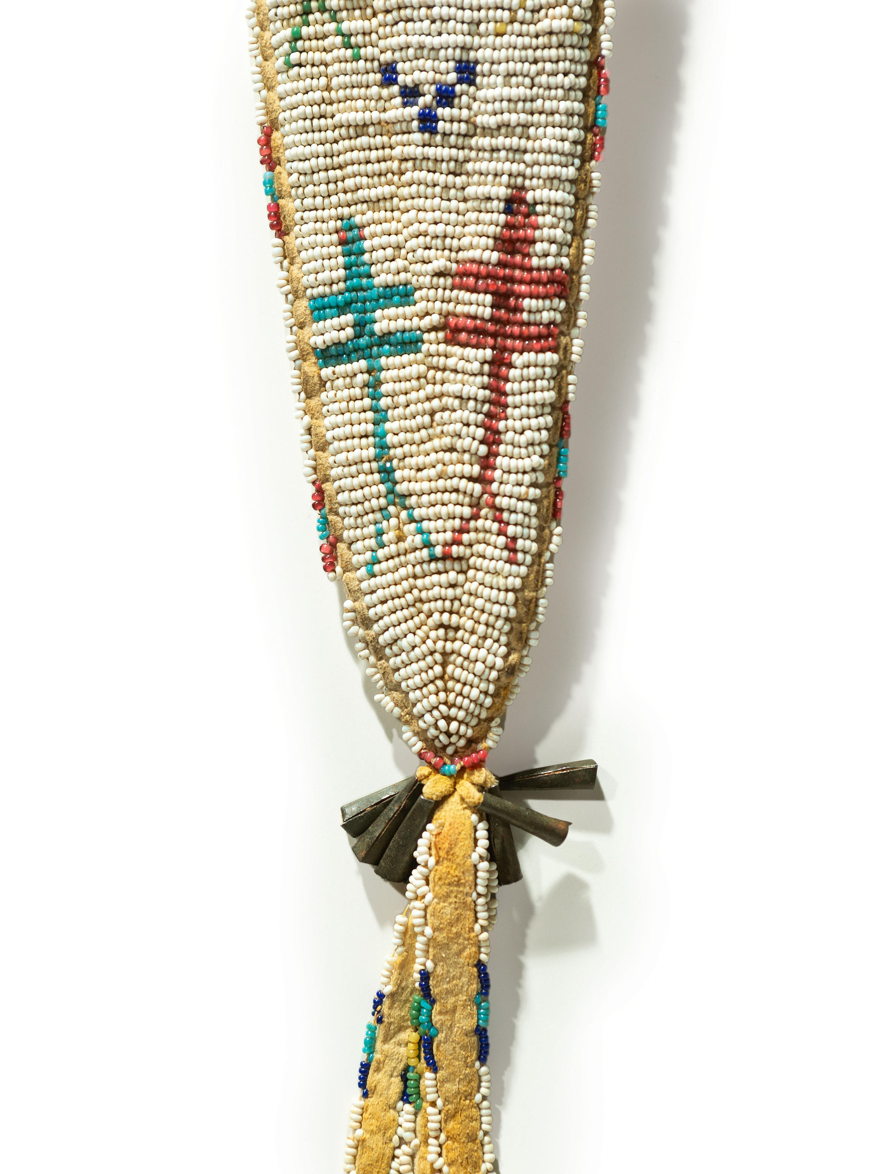 Cheyenne Beaded Hide Knife Sheath, with Dragonflies