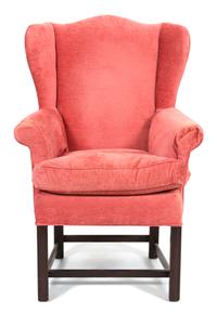 A George II Style Mahogany Wing Chair Height 41 x width 29 x depth 23 inches. — 19TH CENTURY