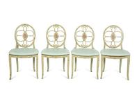 Four Adam Style Painted Caned Seat Side Chairs