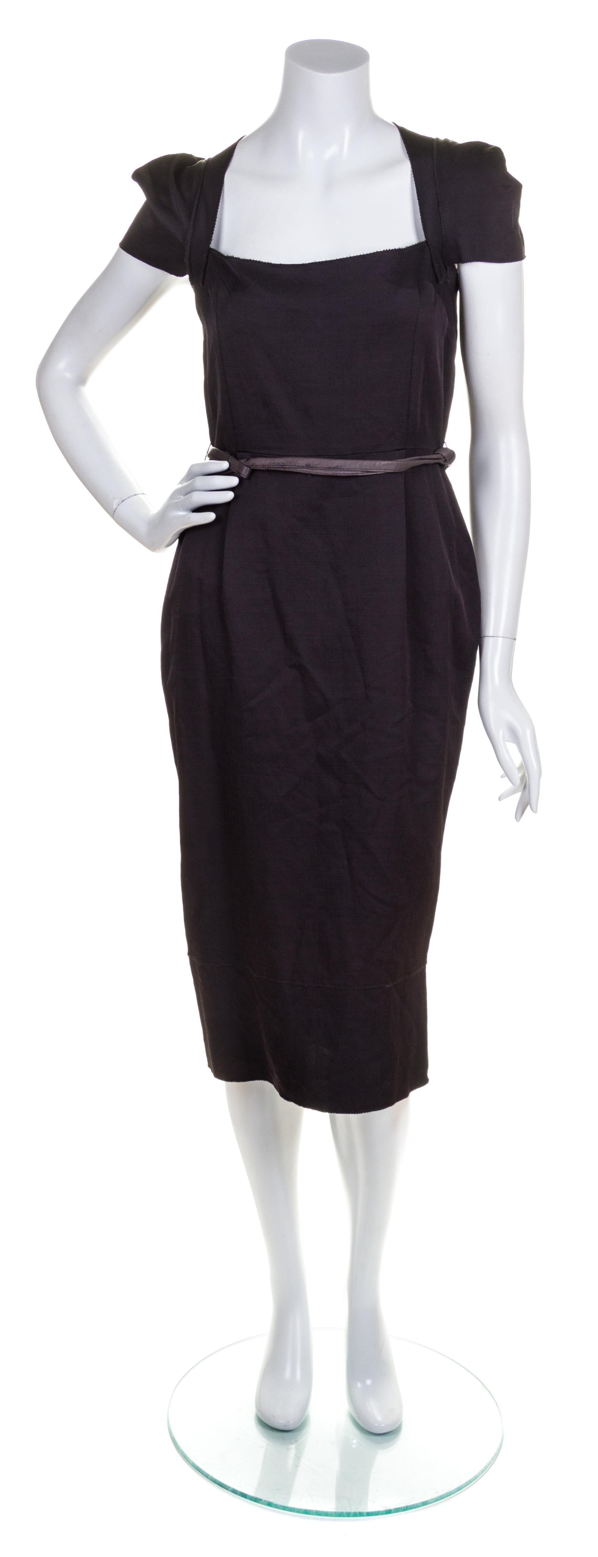 A Roland Mouret Espresso Wool Crepe Dress, Size 10.