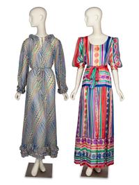 Two Patterned Silk Gowns