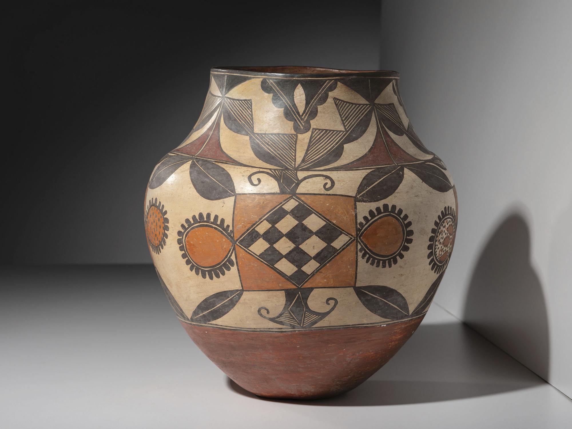 Acoma Four-Color Pottery Olla