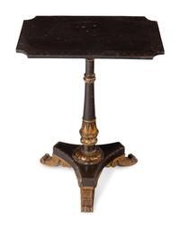 A Regency Grain-Painted and Parcel Gilt Table