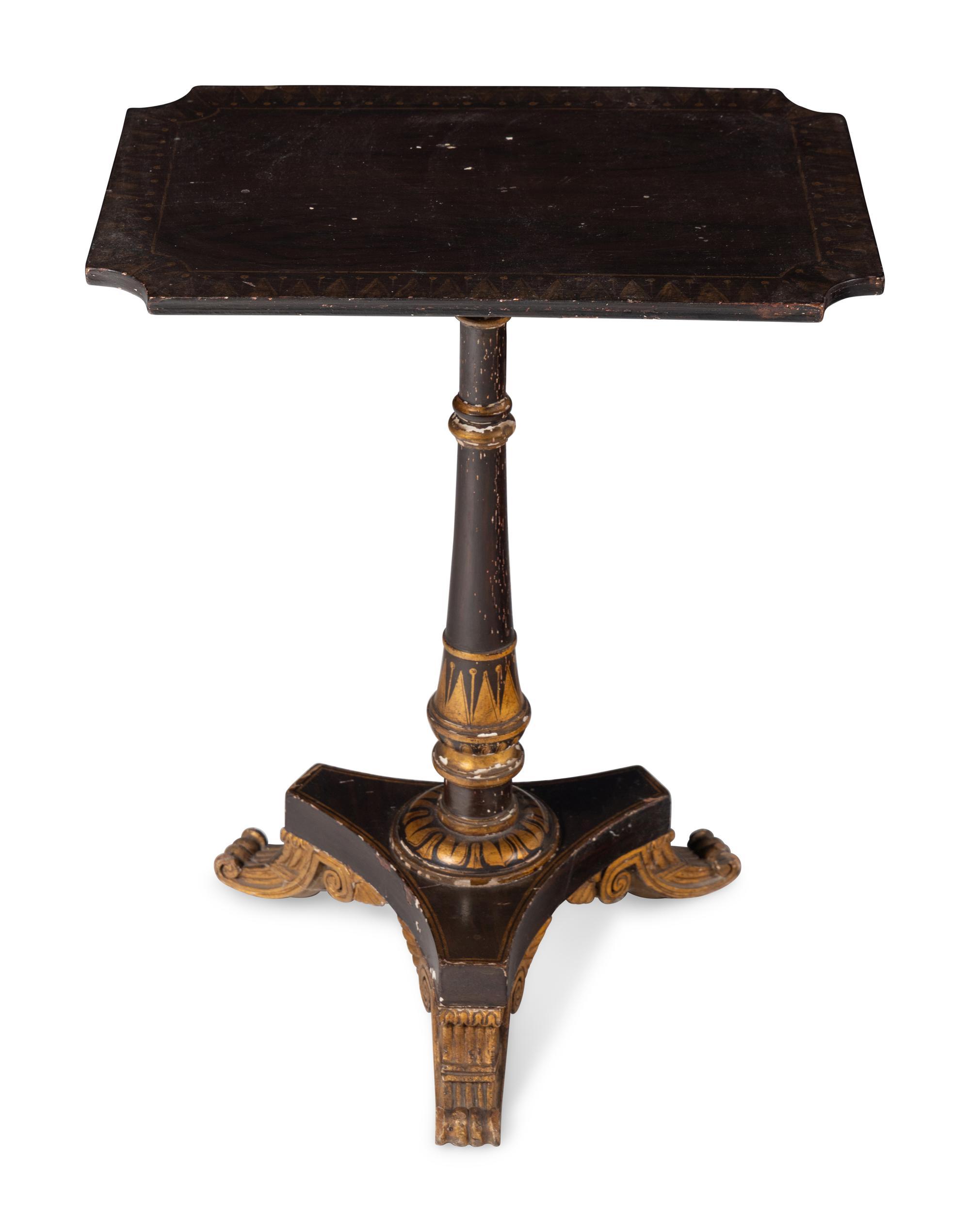 A Regency Grain-Painted and Parcel Gilt Table