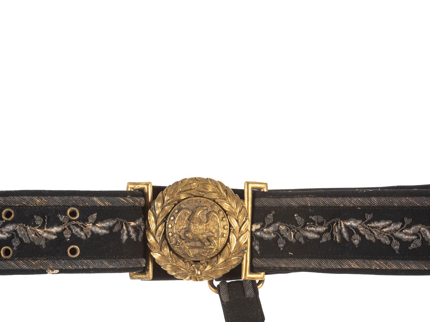 [CIVIL WAR]. USN officer's belt attributed to Captain O.S. Glisson.