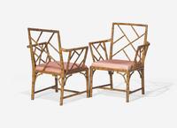 A Set of Six Regency Faux Bamboo Cockpen Armchairs