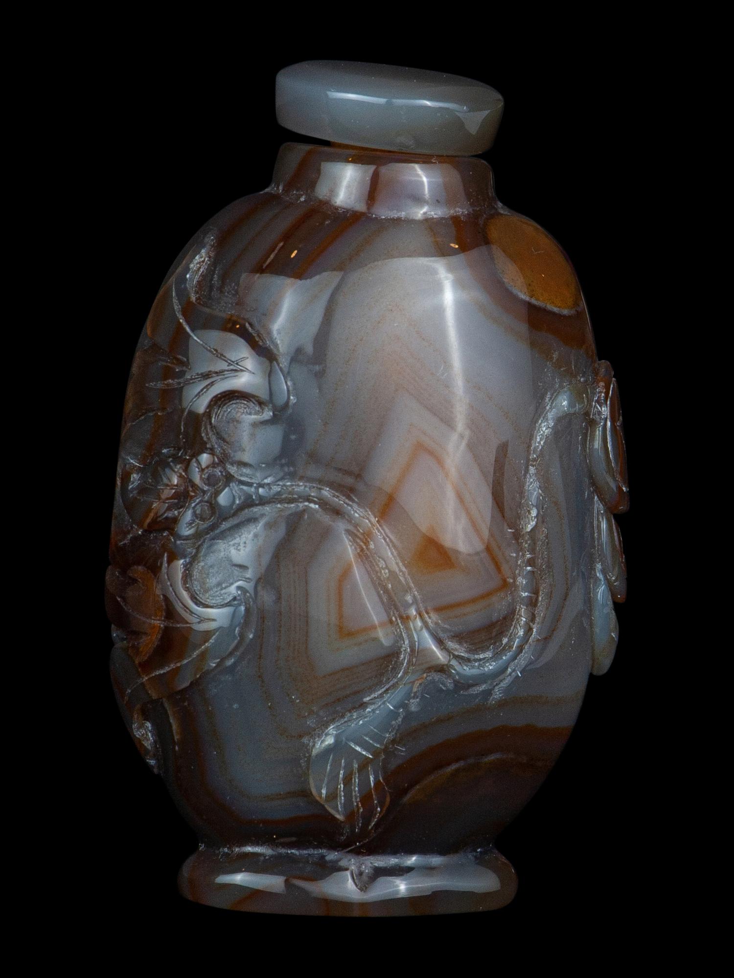 Five Chinese Agate Snuff Bottles