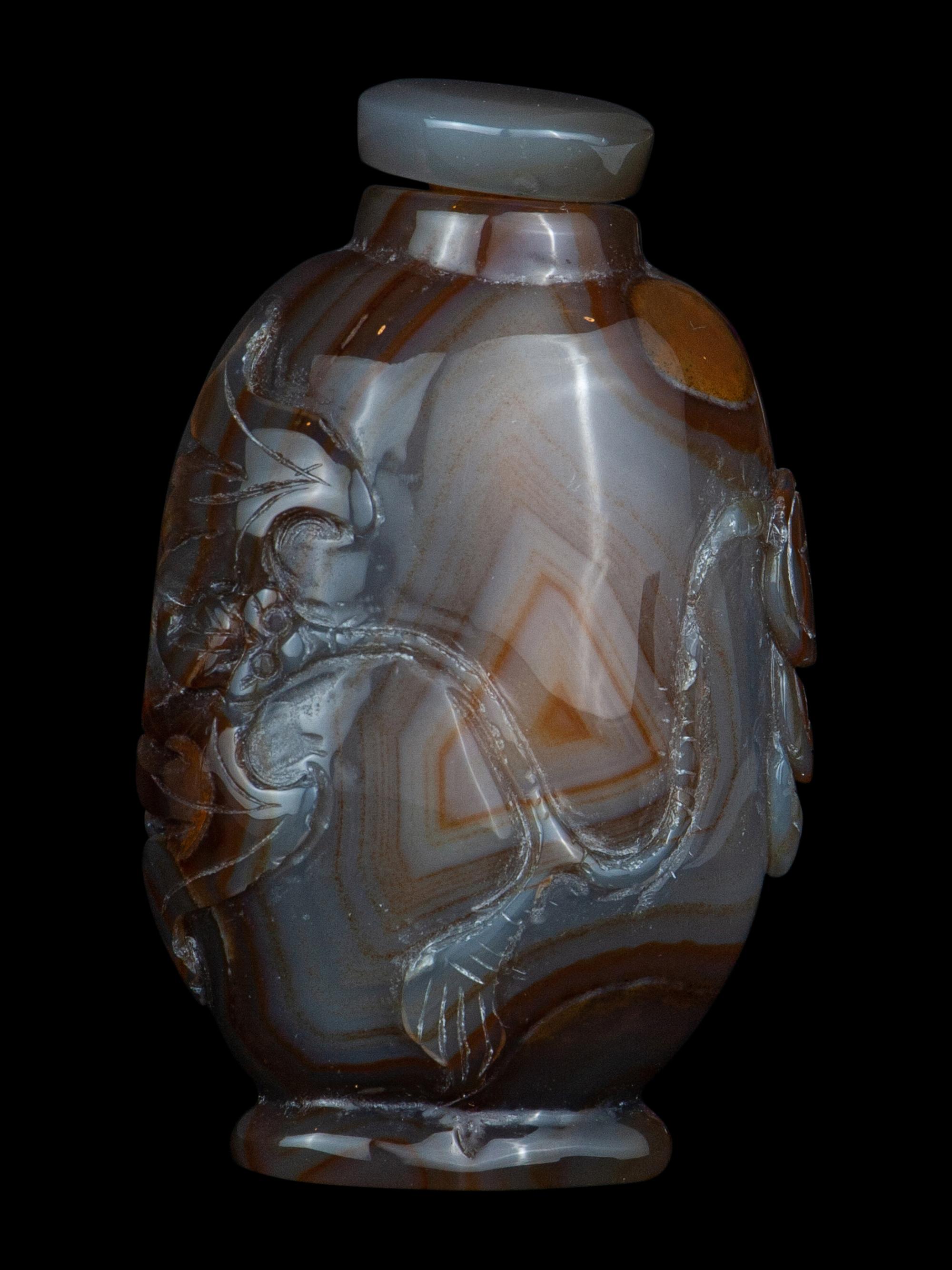 Five Chinese Agate Snuff Bottles