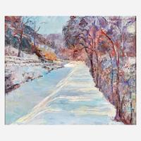 William Francis Taylor (American/Canadian, 1883–1970) The Canal in Winter (The Towpath)