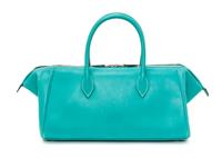 An Hermes Aqua Box Calf Paris Bombay PM Handbag, 11" x 8" x 5".