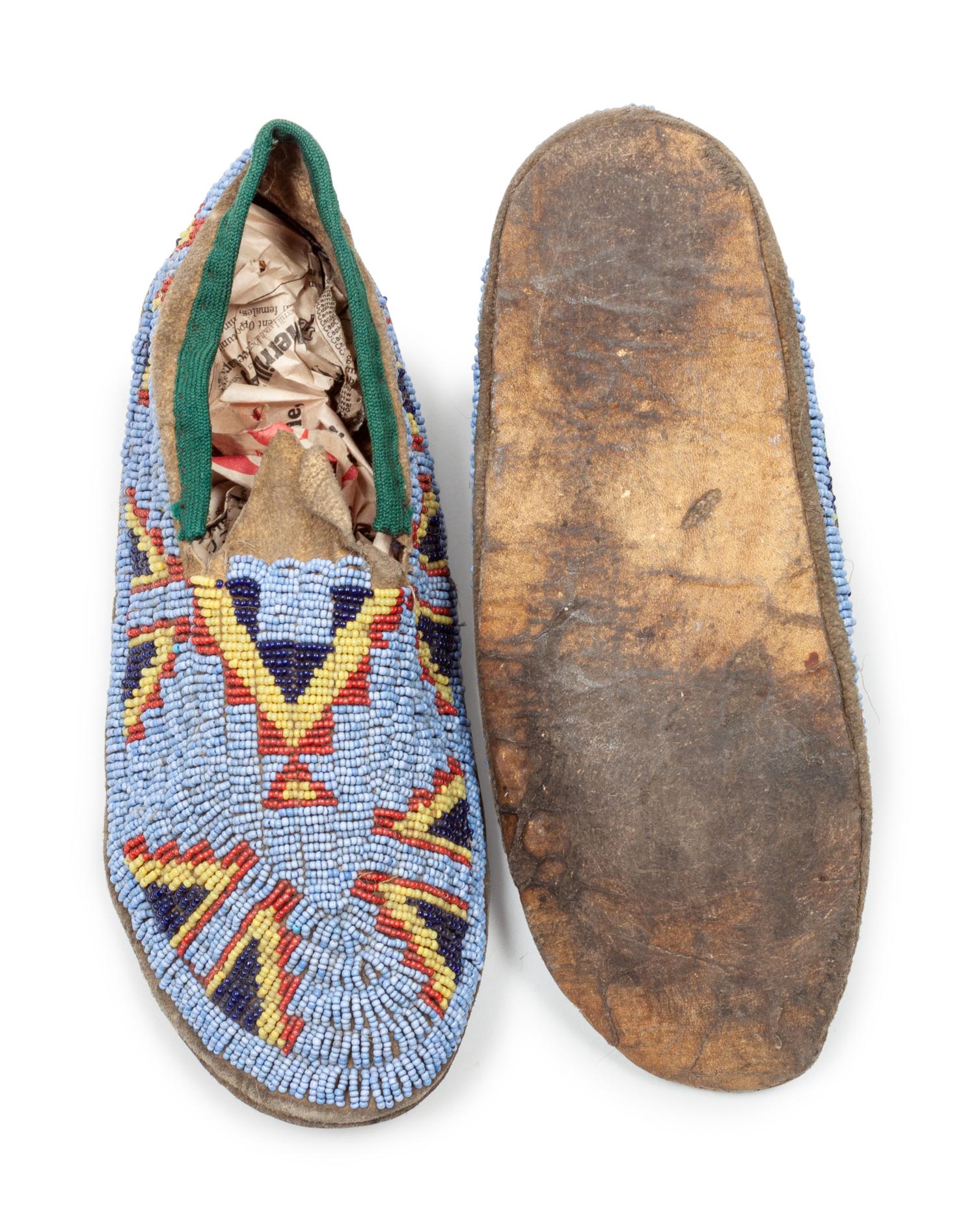 Sioux Beaded Hide Moccasins
