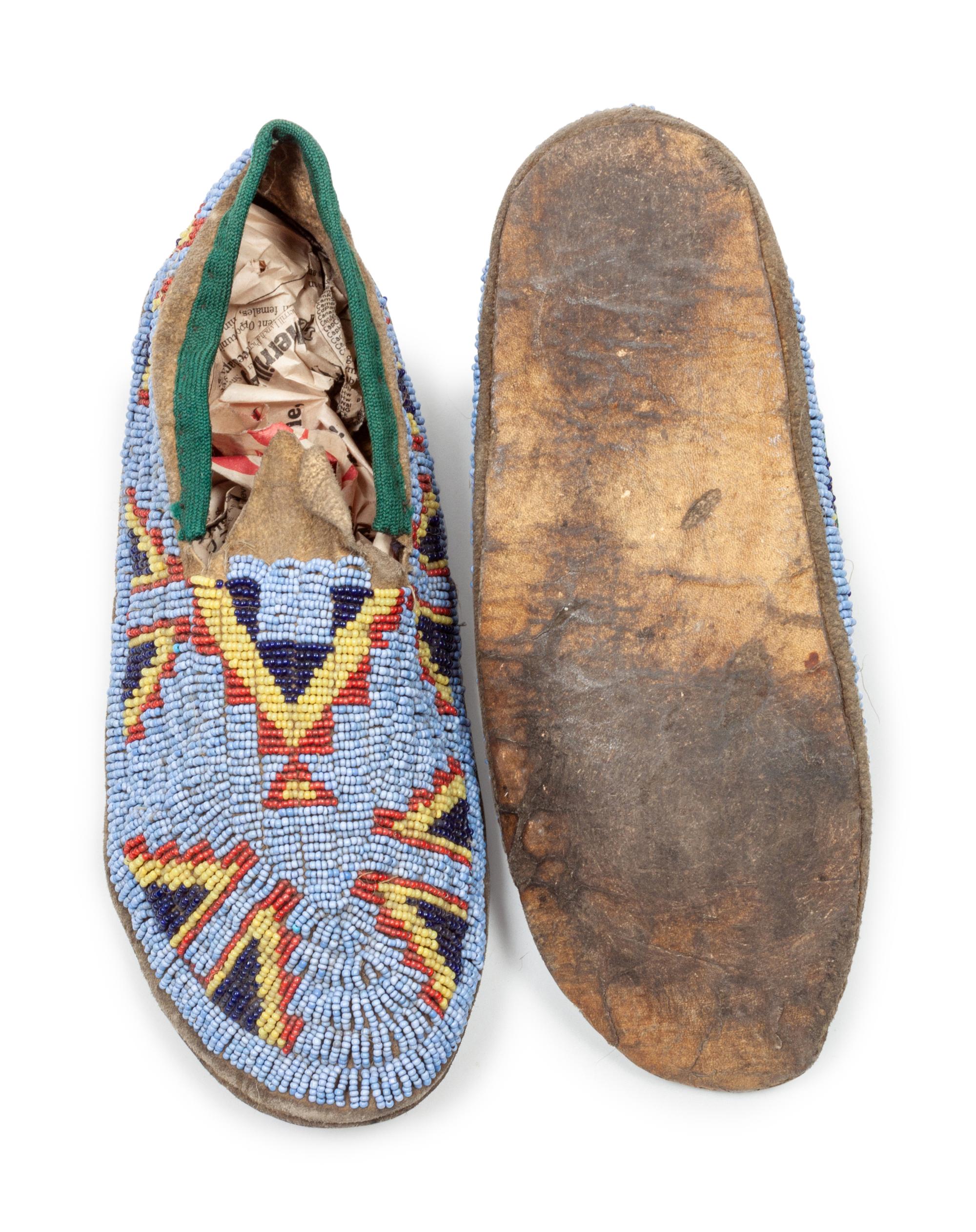 Sioux Beaded Hide Moccasins