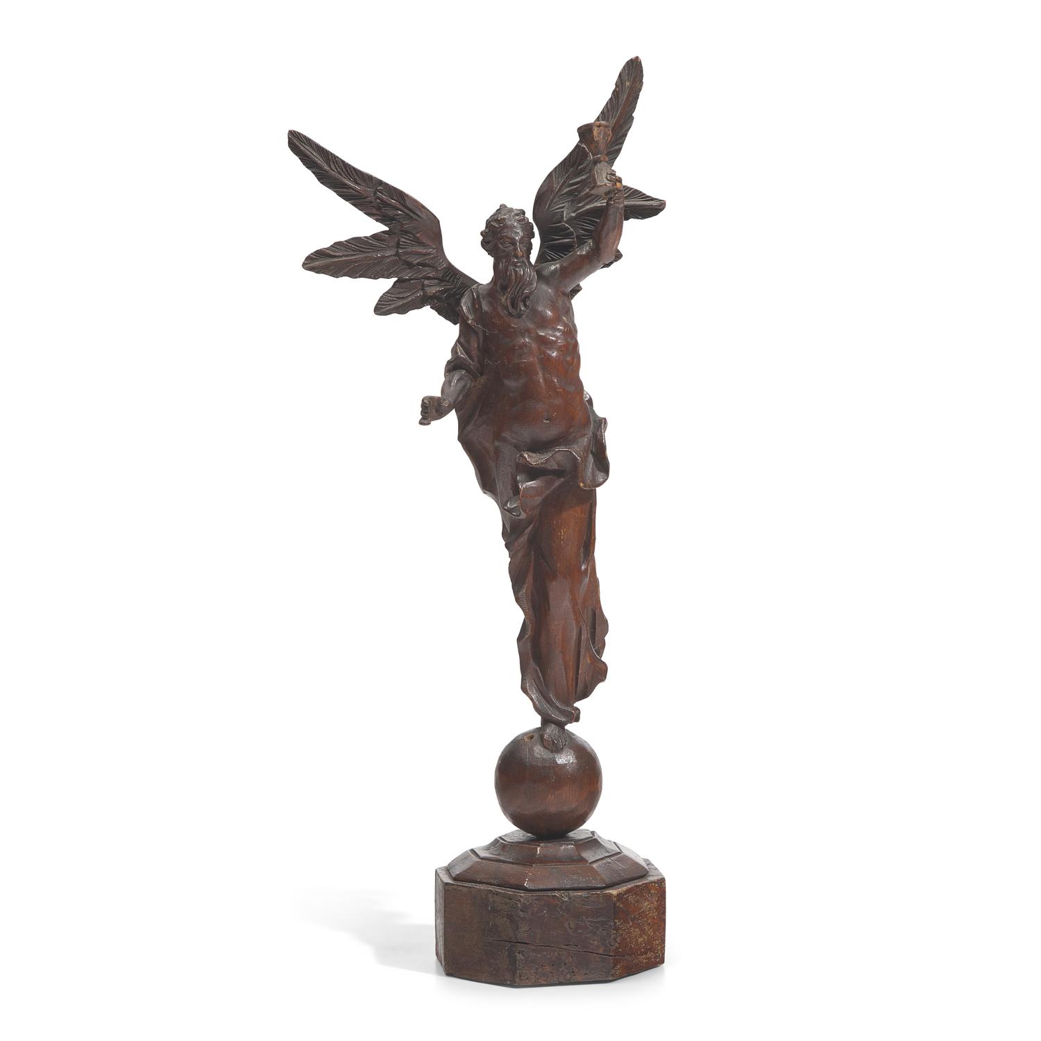 A Continental Carved Wood Figure of St. John the Baptist