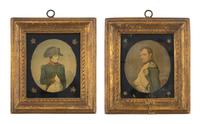 A Pair of Glass Mezzotints Depicting Napoleon