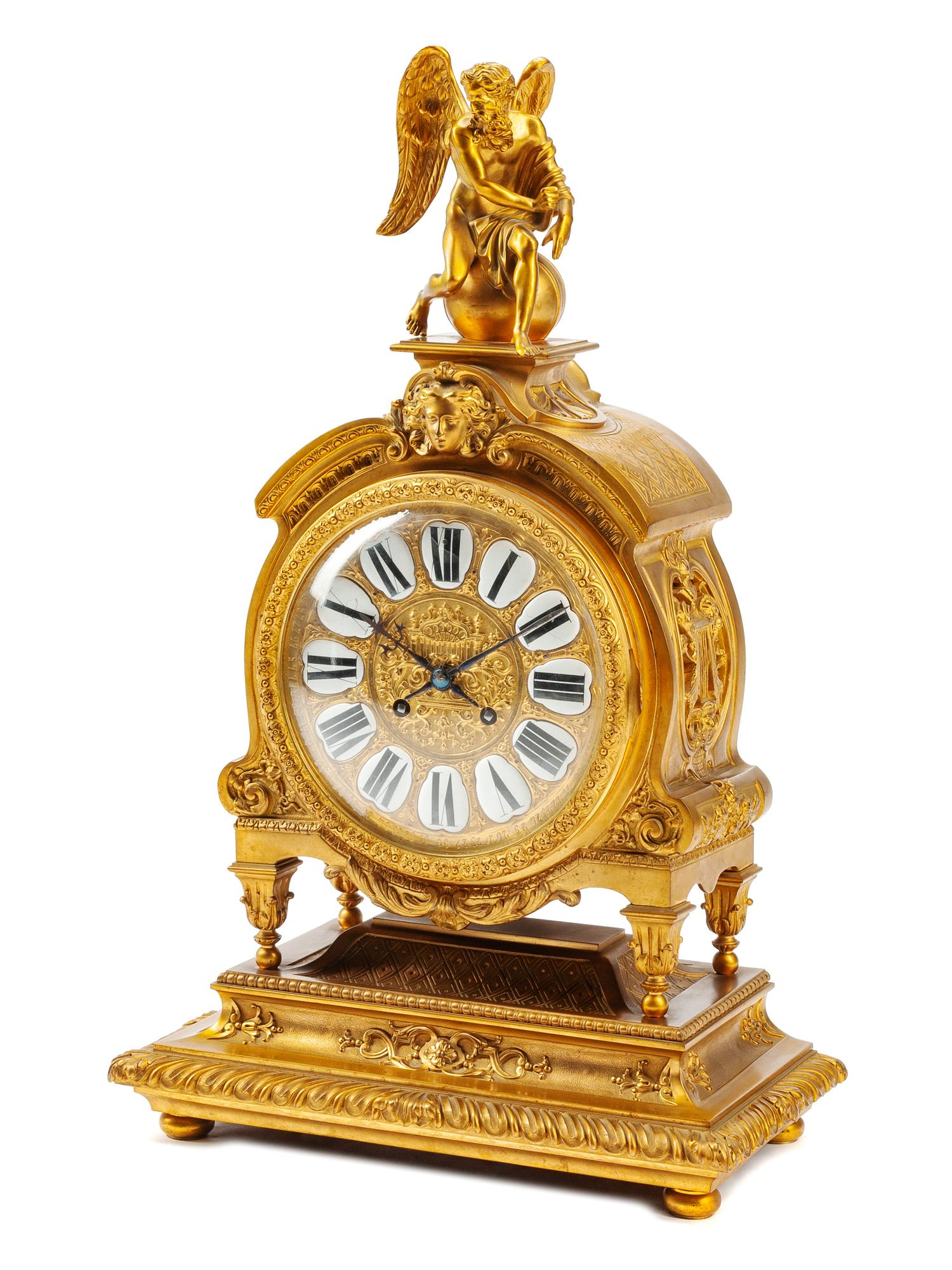 A Régence Style Gilt Bronze Clock