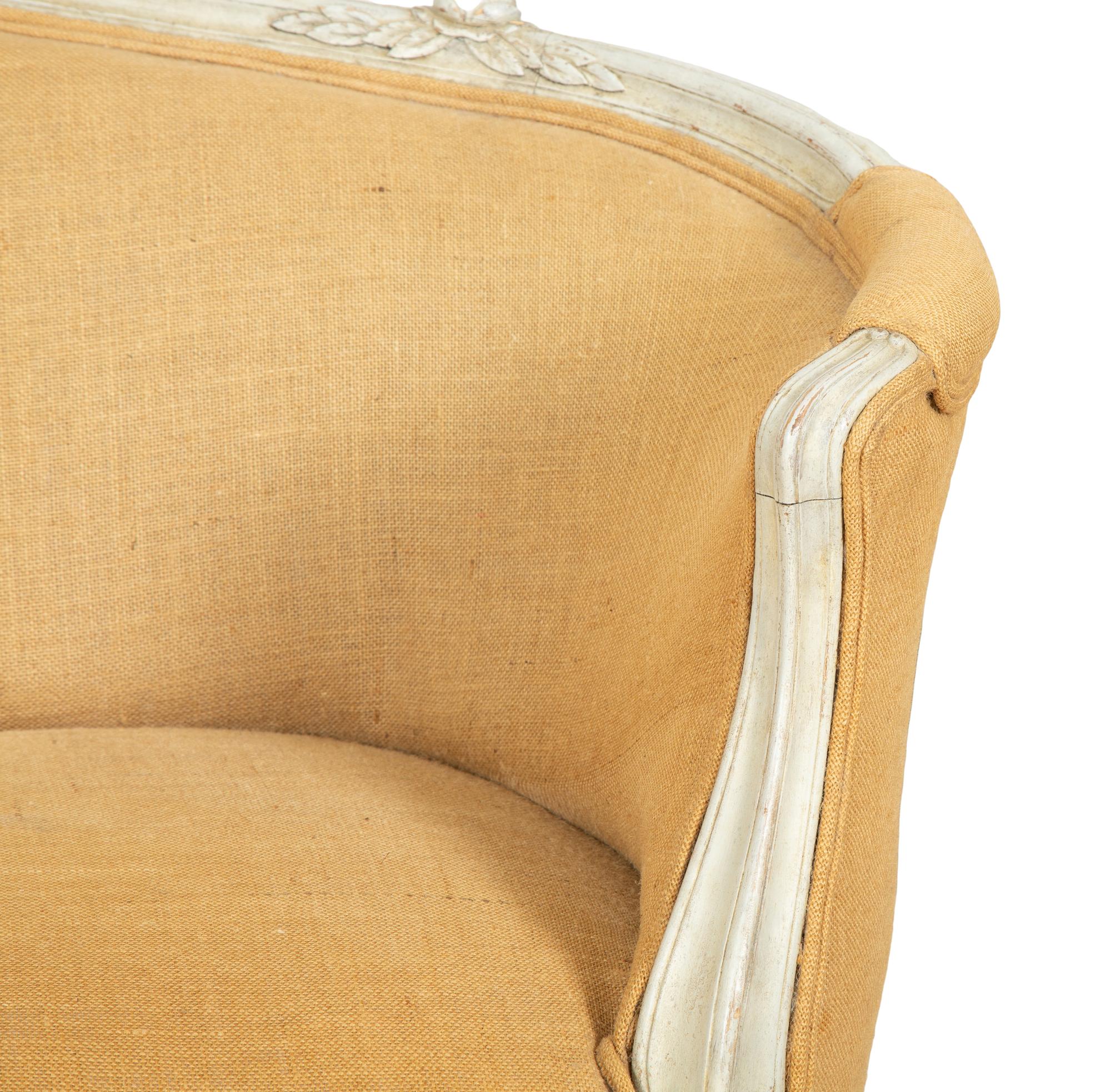 A Louis XVI Style Gray-Painted Canape