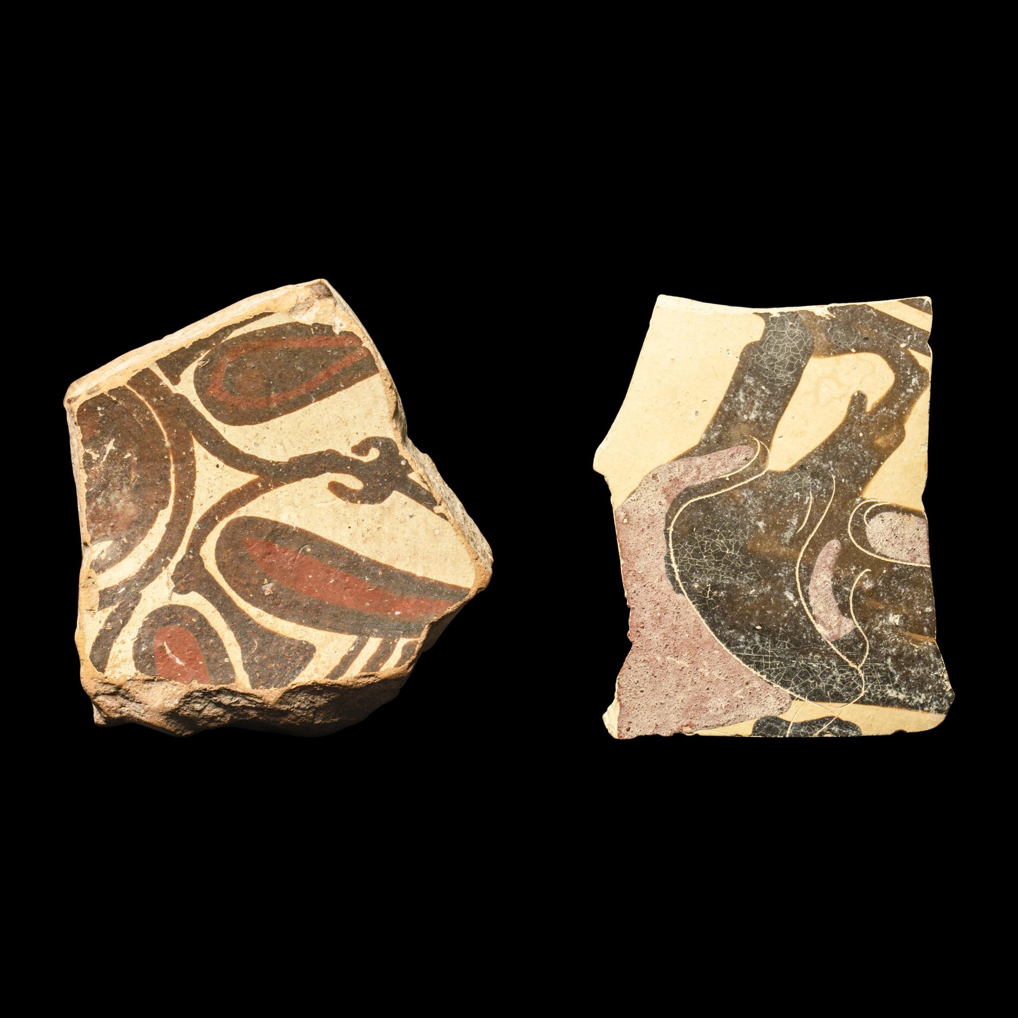 Two Corinthian Black-Figured Vase Fragments