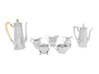 A Group of Seven American Silver Coffee Service Articles