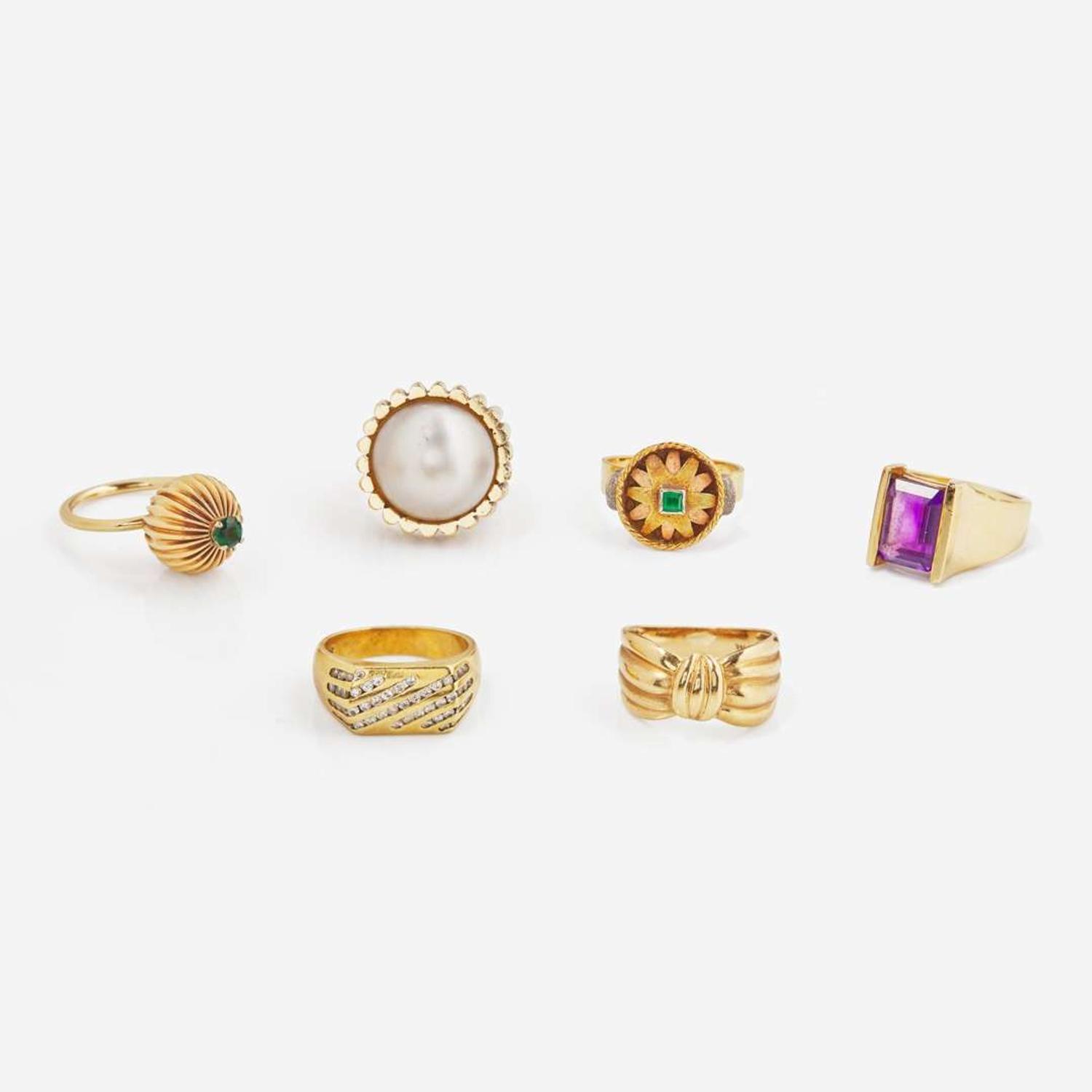 A Collection of Gold and Gemstone Rings