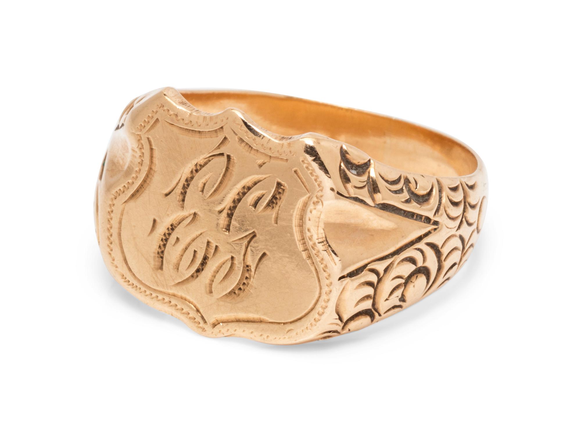 A 14 Karat Yellow Gold Signet Ring,