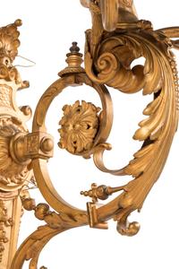 A Pair of French Neoclassical Gilt Bronze Eight-Light Sconces