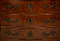 A Louis XV Style Bronze Mounted Marquetry Marble-Top Commode