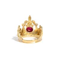 CYNTHIA BACH, YELLOW GOLD, RUBY AND DIAMOND 'FLEUR DE LIS CROWN' RING