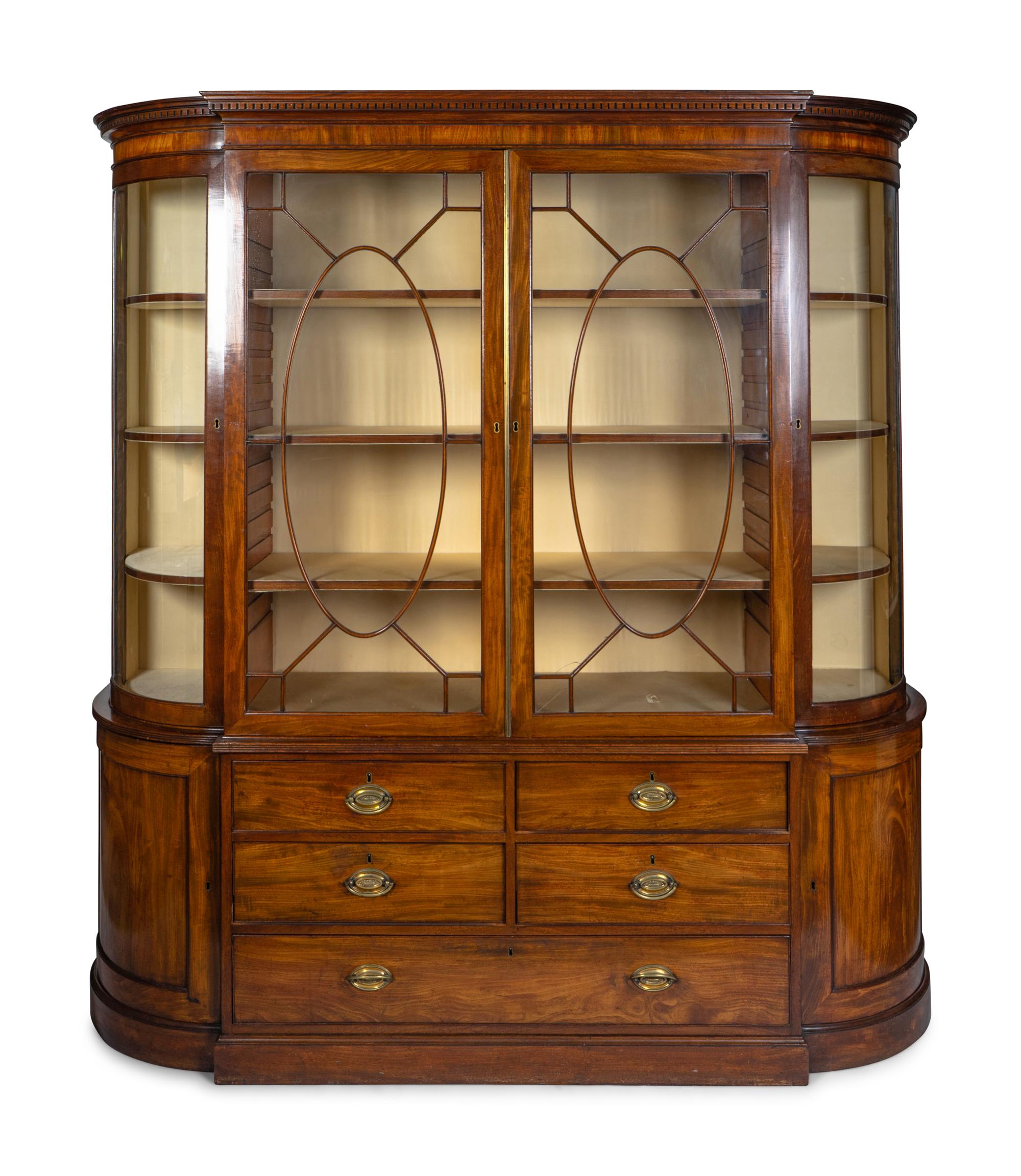A George III Style Mahogany Breakfront — LATE 19TH/EARLY 20TH CENTURY