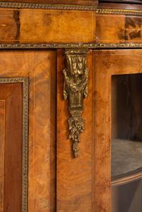 A Napoleon III Burlwood and Marquetry Console Cabinet