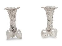 A Pair of Christofle Silver-Plate Bud Vases