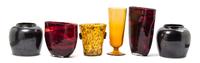 A Group of Six Decorative Vases Height of tallest 11 1/4 inches. — 20TH CENTURY