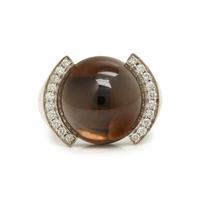 CARTIER, SMOKY QUARTZ AND DIAMOND RING