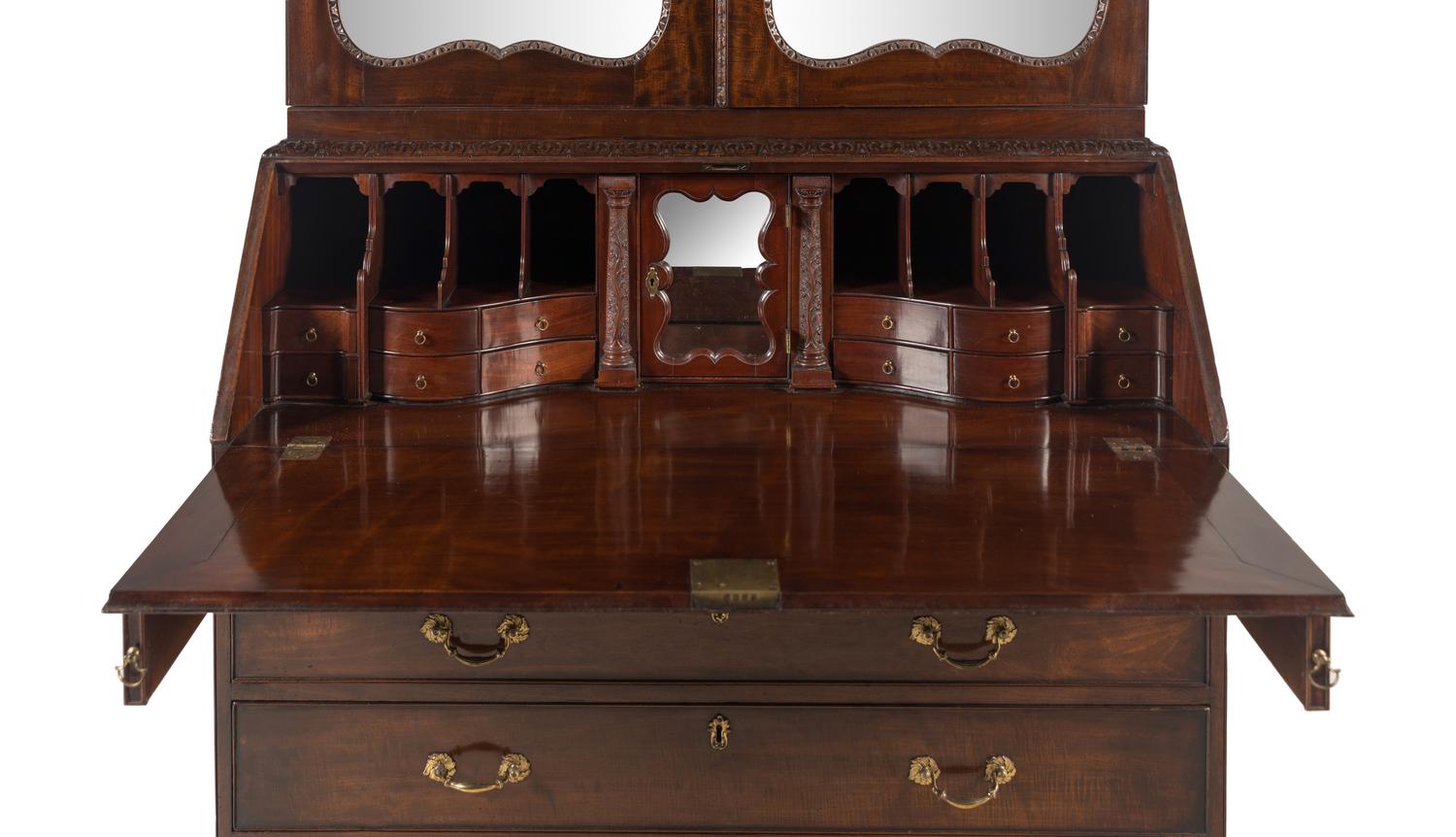 A George II Mahogany Bureau Cabinet