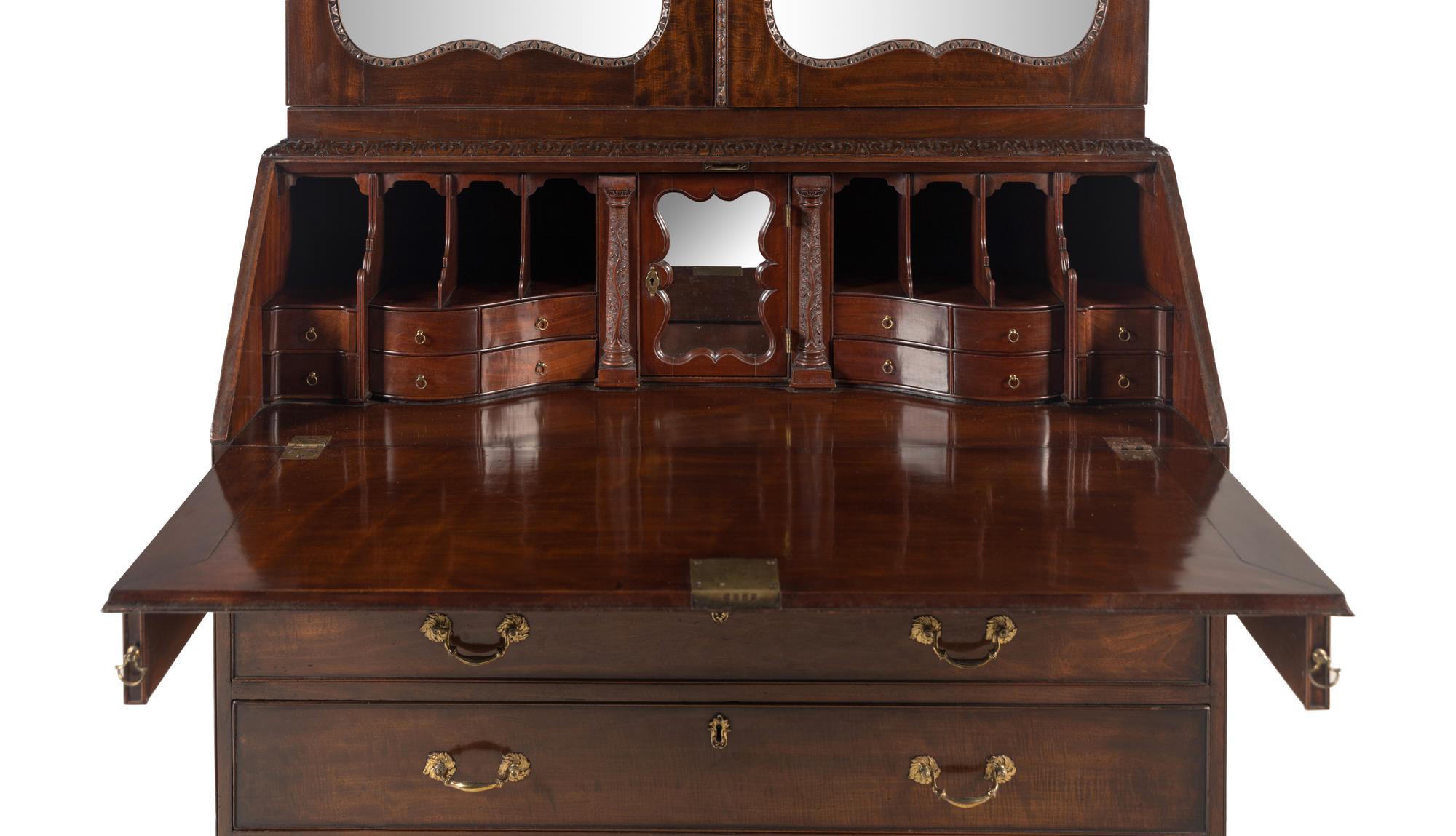 A George II Mahogany Bureau Cabinet