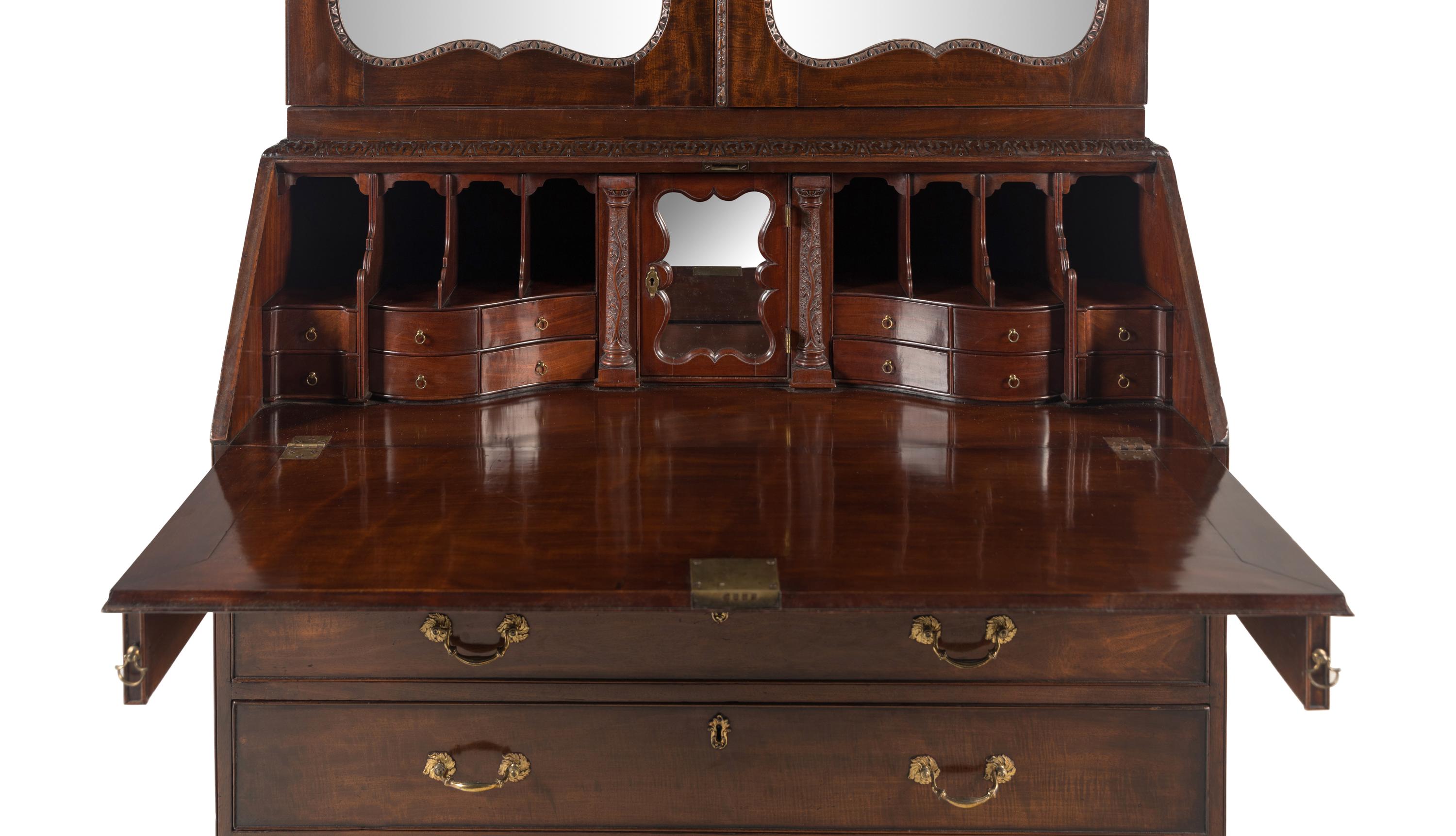 A George II Mahogany Bureau Cabinet