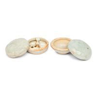 Two Chinese Molded Qingbai Glazed Small Boxes, Southern Song to Yuan Dynasty 南宋-元 青白釉模印蓋盒兩枚