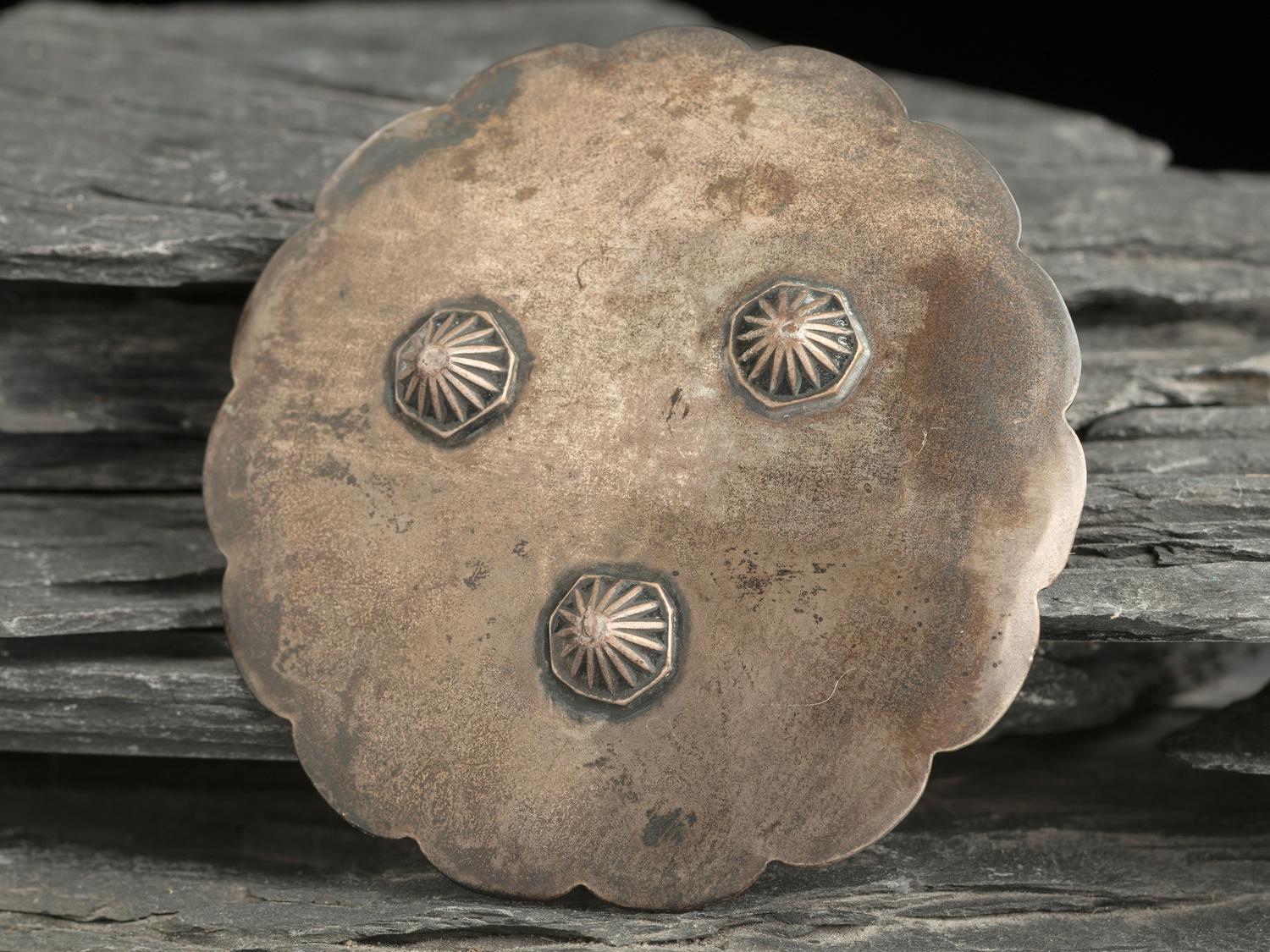 Navajo Stamped Silver Ash Tray