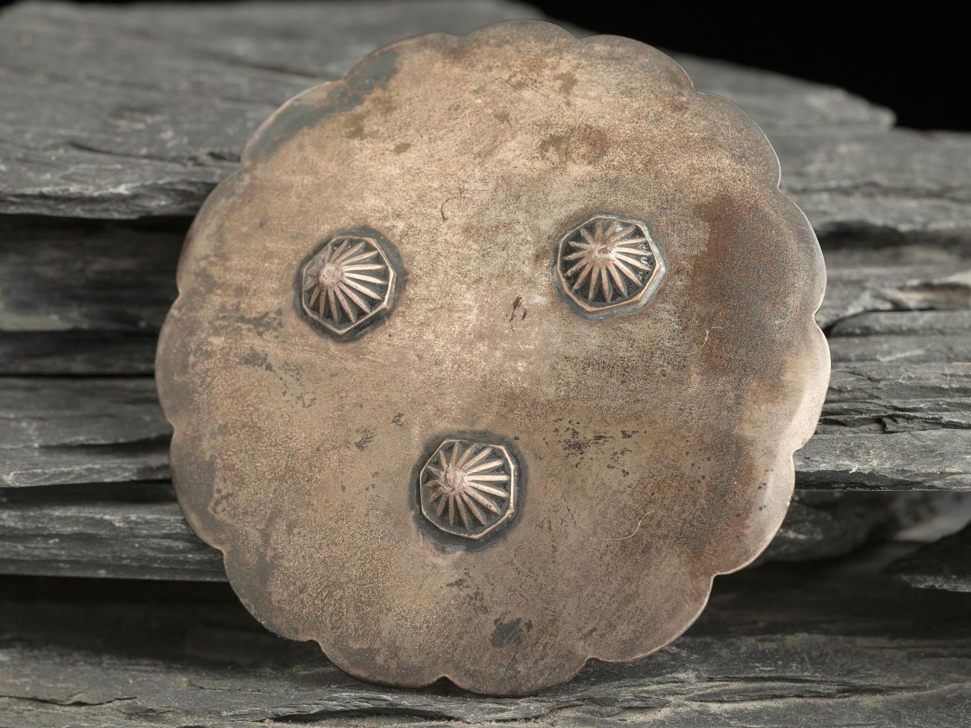 Navajo Stamped Silver Ash Tray
