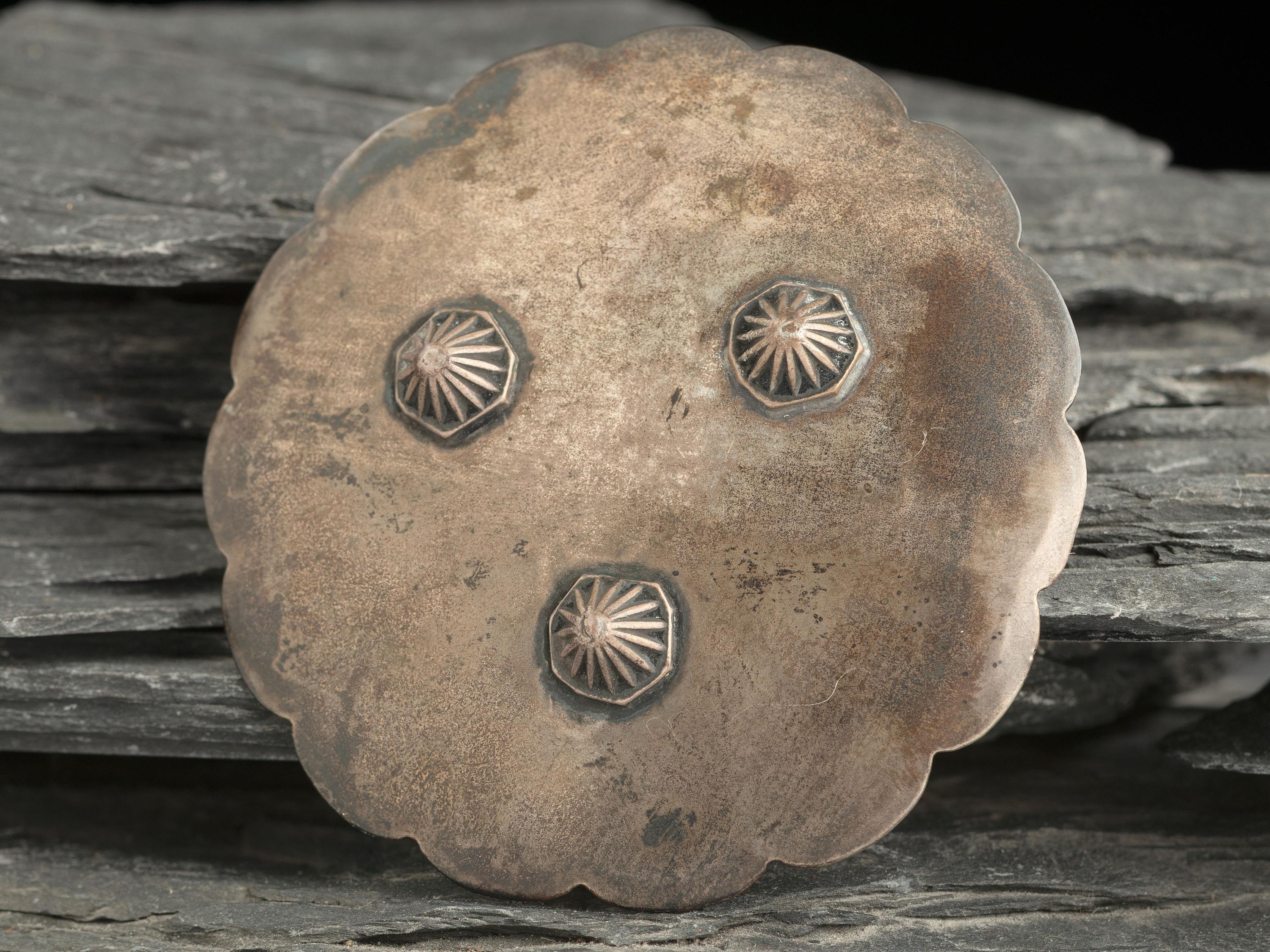 Navajo Stamped Silver Ash Tray