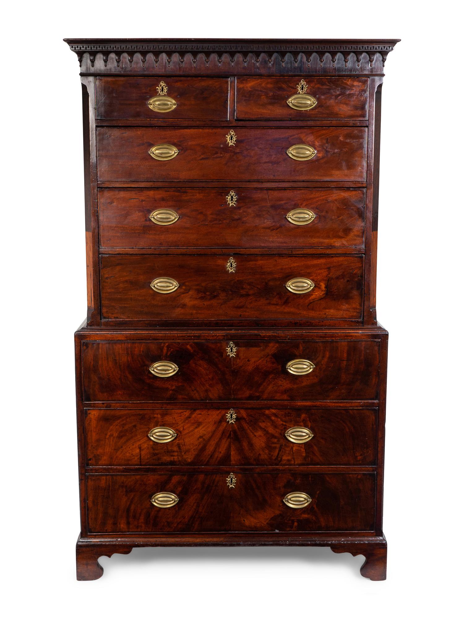 A Late George III Mahogany Secretary Chest-on-Chest — EARLY 19TH CENTURY